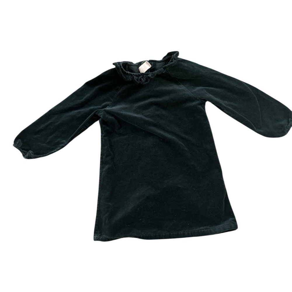 H&M 4T Green Velvet Long Sleeve Dress